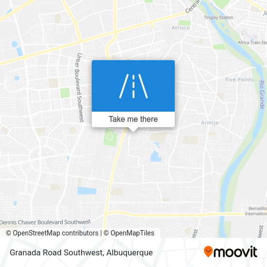 Granada Road Southwest map