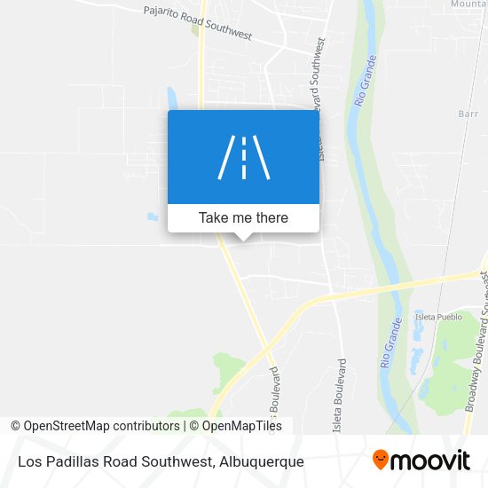 Los Padillas Road Southwest map