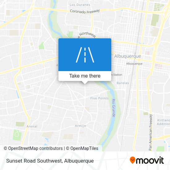 Sunset Road Southwest map