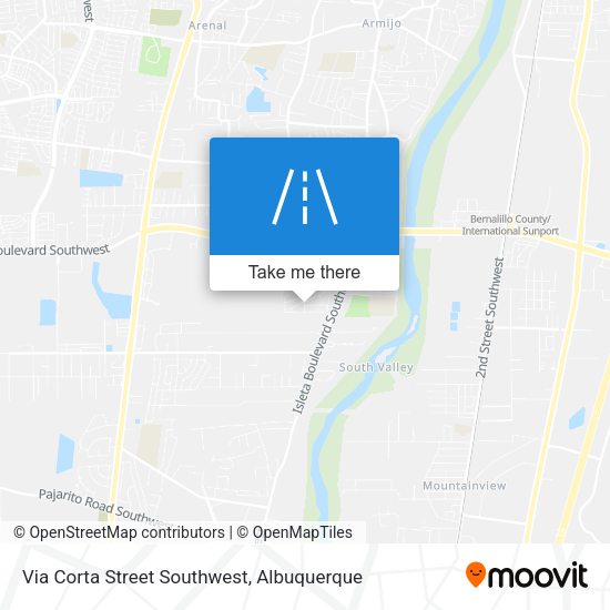 Via Corta Street Southwest map