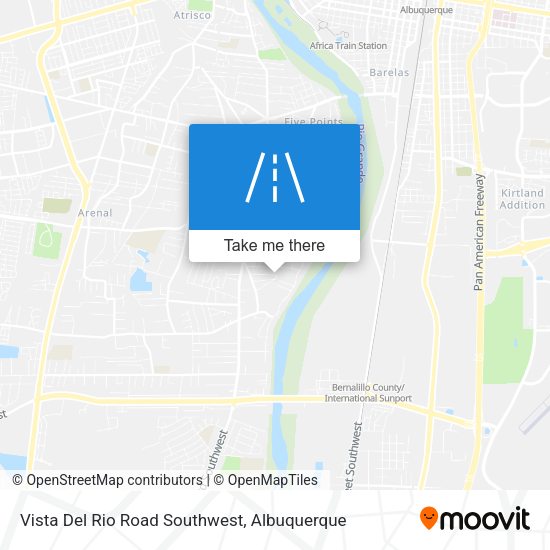 Vista Del Rio Road Southwest map