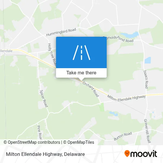 Milton Ellendale Highway map