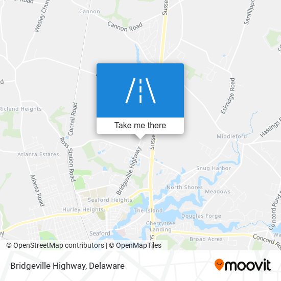 Mapa de Bridgeville Highway