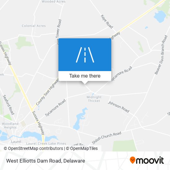 West Elliotts Dam Road map