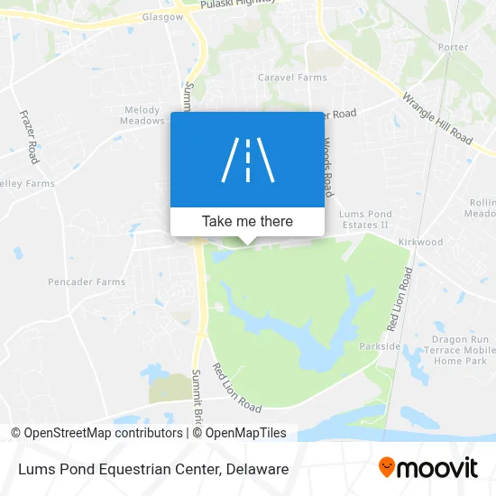 Lums Pond Equestrian Center map