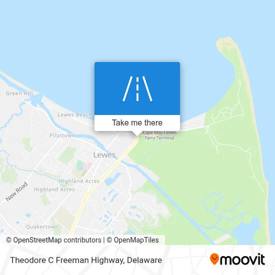 Theodore C Freeman Highway map