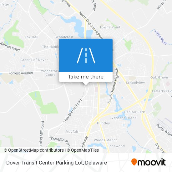 Dover Transit Center Parking Lot map