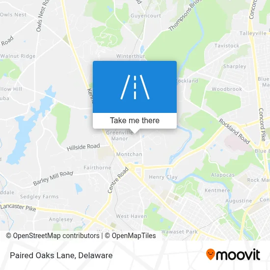 Paired Oaks Lane map
