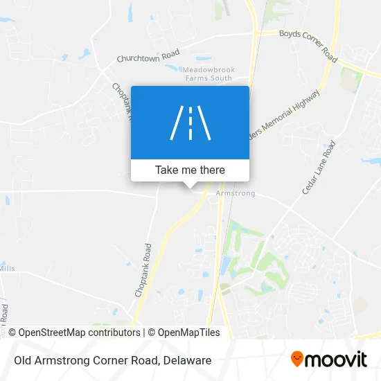 Old Armstrong Corner Road map