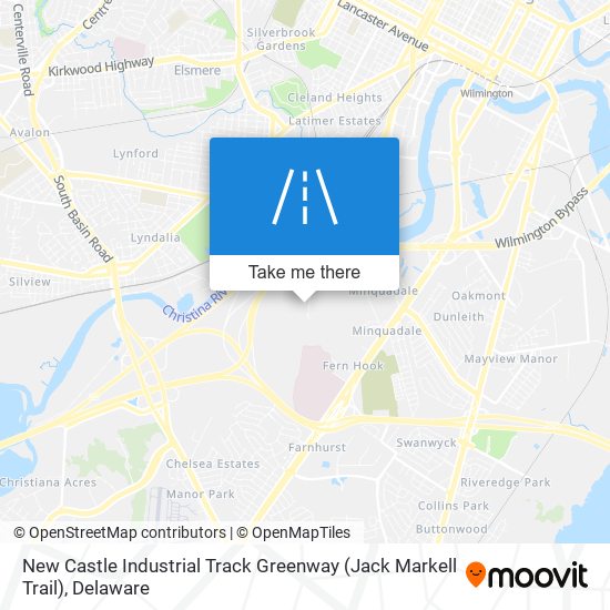 New Castle Industrial Track Greenway (Jack Markell Trail) map