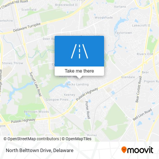North Belttown Drive map
