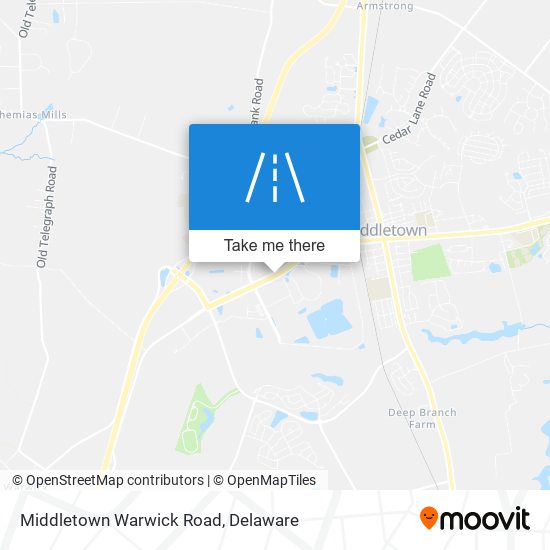 Middletown Warwick Road map