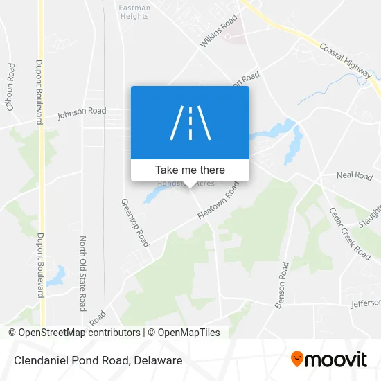 Clendaniel Pond Road map
