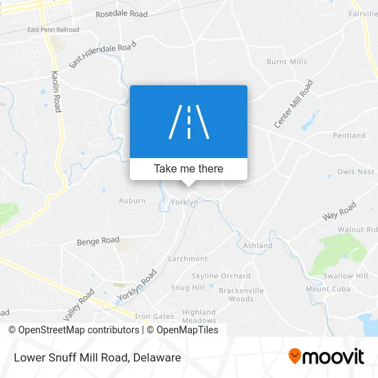 Lower Snuff Mill Road map