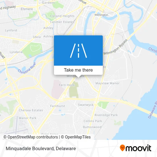 Minquadale Boulevard map