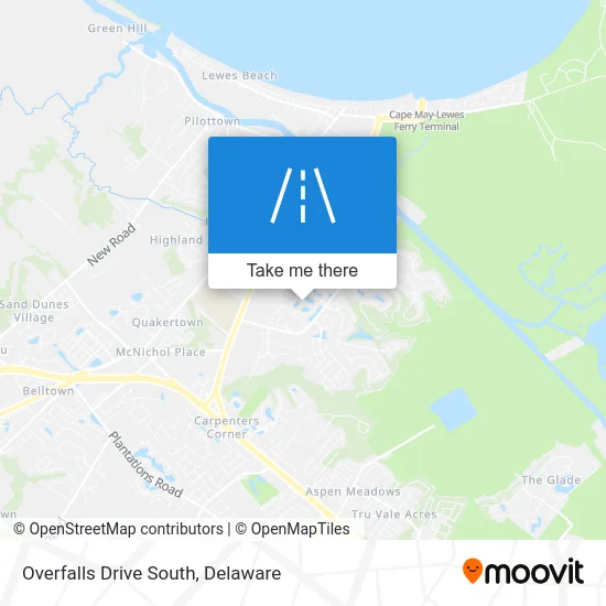 Overfalls Drive South map