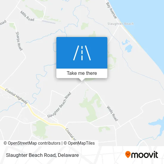 Slaughter Beach Road map