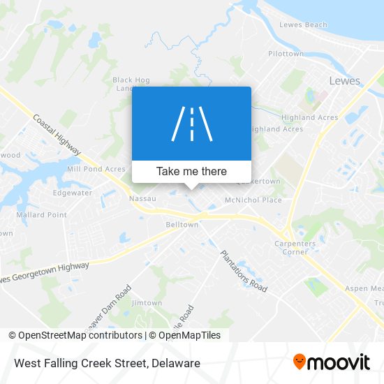 West Falling Creek Street map