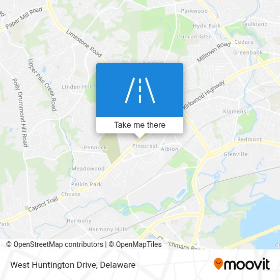 West Huntington Drive map