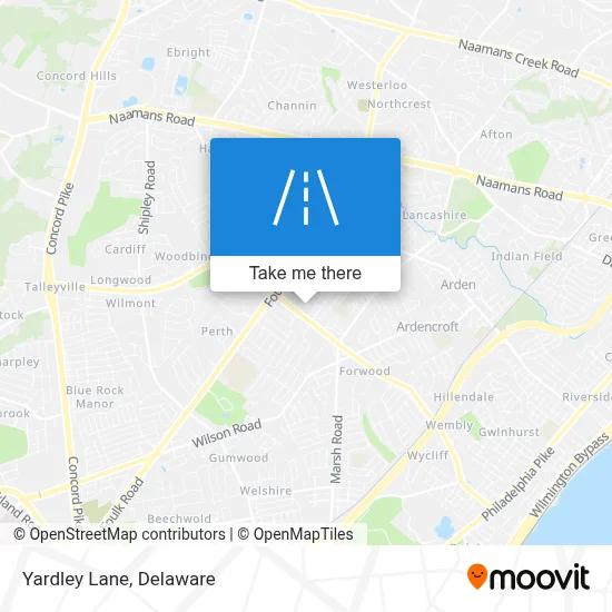 Yardley Lane map