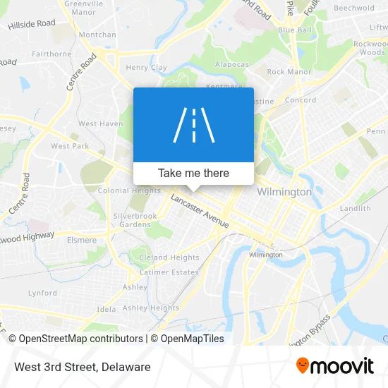 West 3rd Street map
