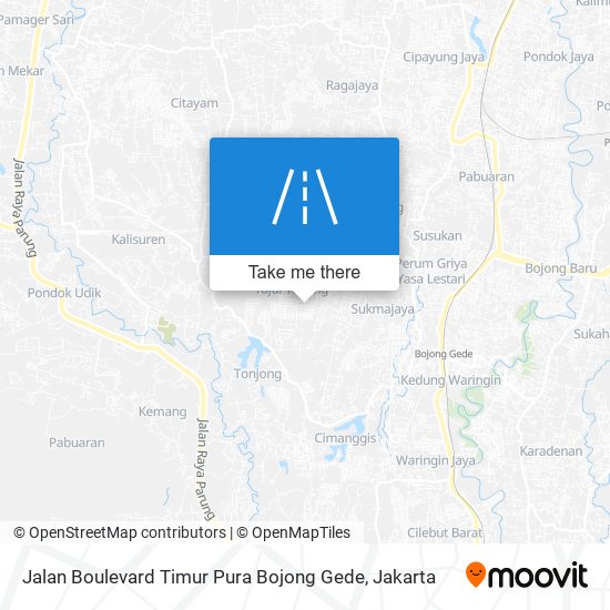 Jalan Boulevard Timur Pura Bojong Gede map