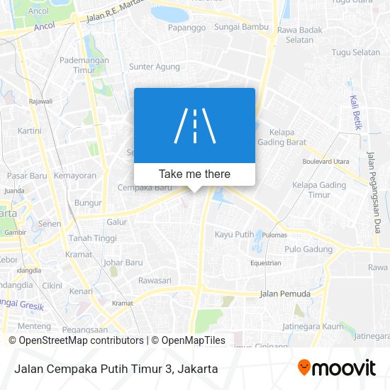 Jalan Cempaka Putih Timur 3 map