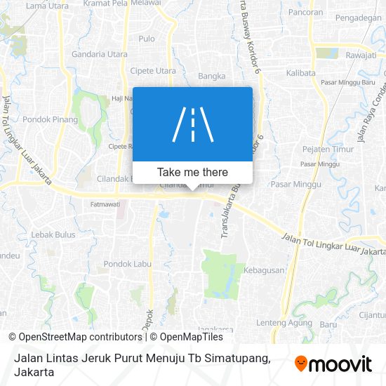 Jalan Lintas Jeruk Purut Menuju Tb Simatupang map