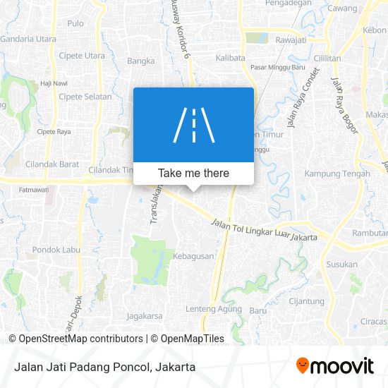 Jalan Jati Padang Poncol map