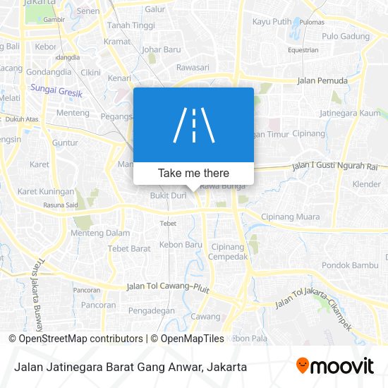 Jalan Jatinegara Barat Gang Anwar map