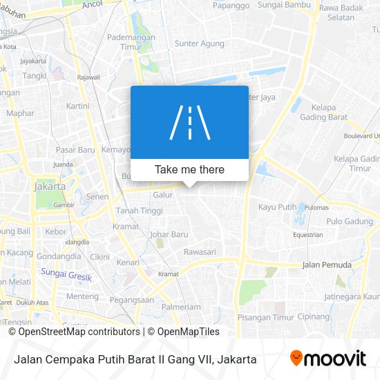 Jalan Cempaka Putih Barat II Gang VII map