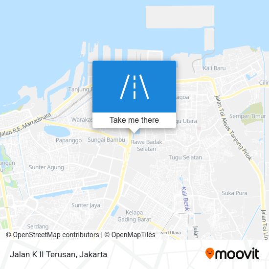 Jalan K II Terusan map