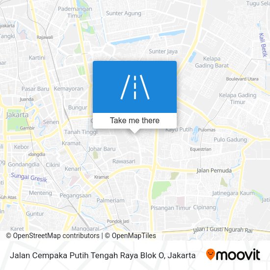 Jalan Cempaka Putih Tengah Raya Blok O map