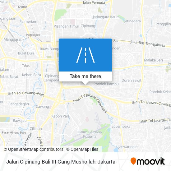 Jalan Cipinang Bali III Gang Mushollah map