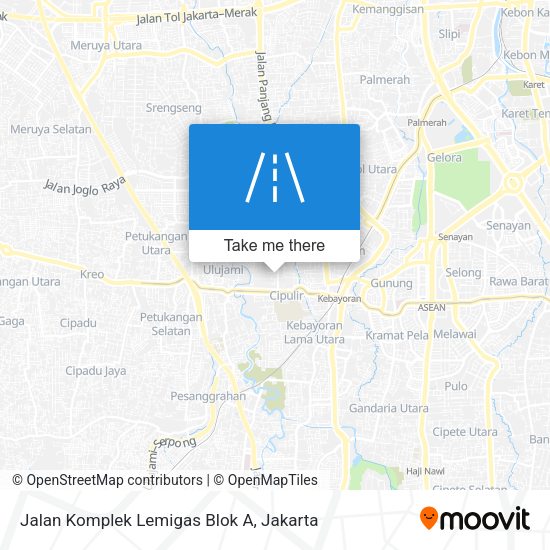 Jalan Komplek Lemigas Blok A map