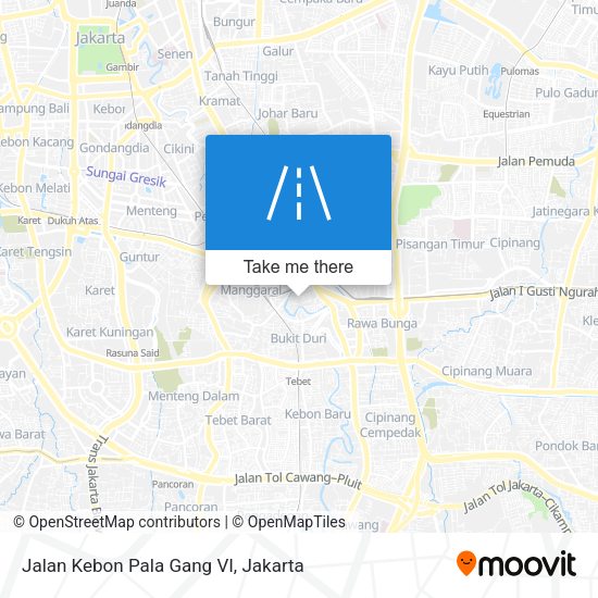 Jalan Kebon Pala Gang VI map
