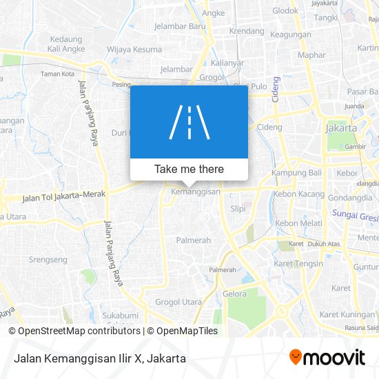 Jalan Kemanggisan Ilir X map