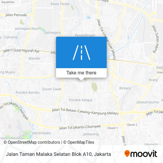 Jalan Taman Malaka Selatan Blok A10 map