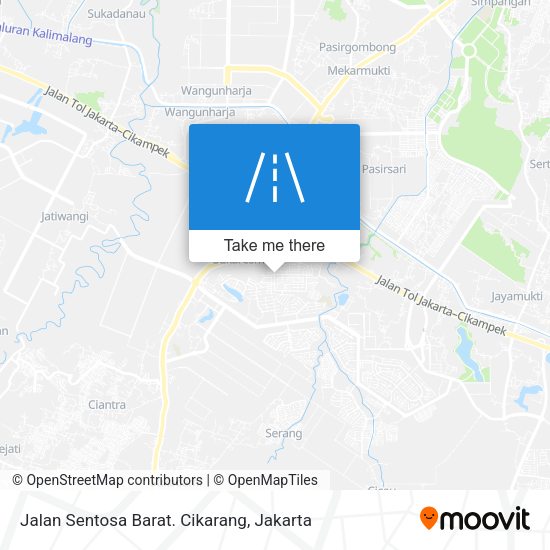 Jalan Sentosa Barat. Cikarang map