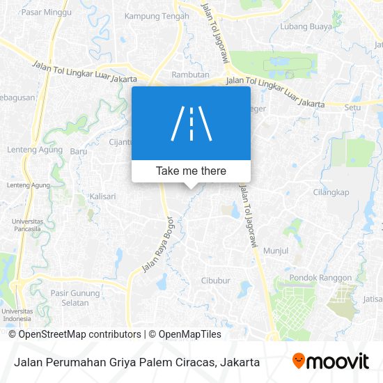 Jalan Perumahan Griya Palem Ciracas map