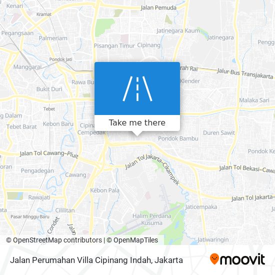 Jalan Perumahan Villa Cipinang Indah map