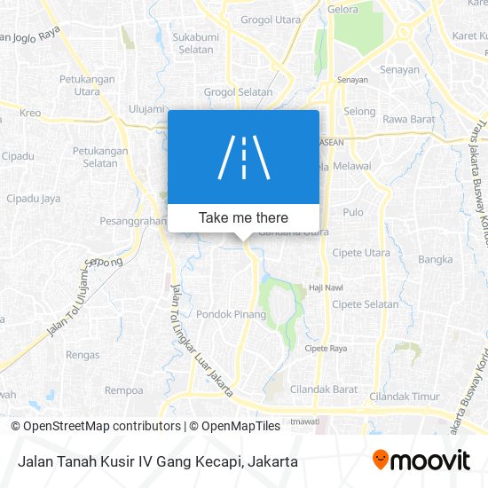 Jalan Tanah Kusir IV Gang Kecapi map