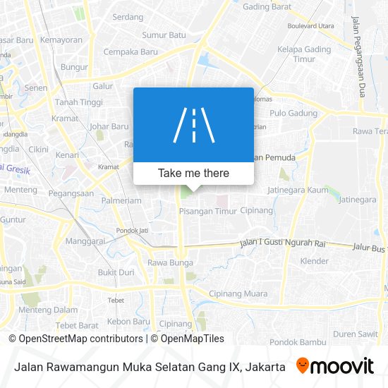 Jalan Rawamangun Muka Selatan Gang IX map