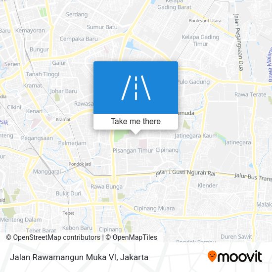 Jalan Rawamangun Muka VI map