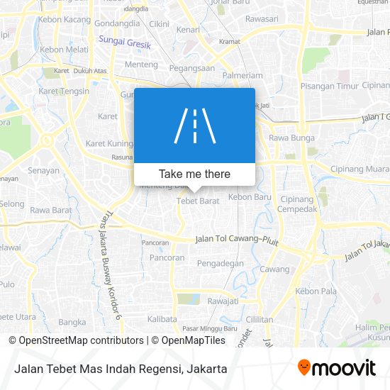 Jalan Tebet Mas Indah Regensi map