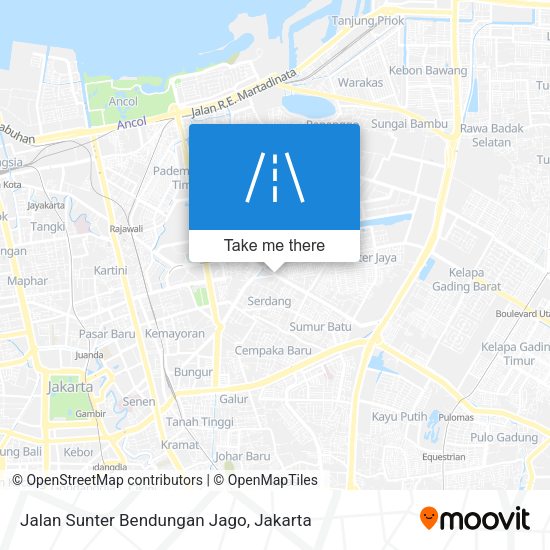 Jalan Sunter Bendungan Jago map