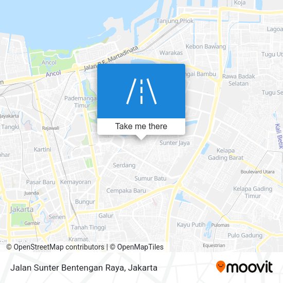 Jalan Sunter Bentengan Raya map