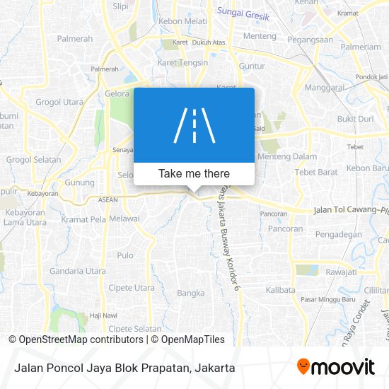 Jalan Poncol Jaya Blok Prapatan map