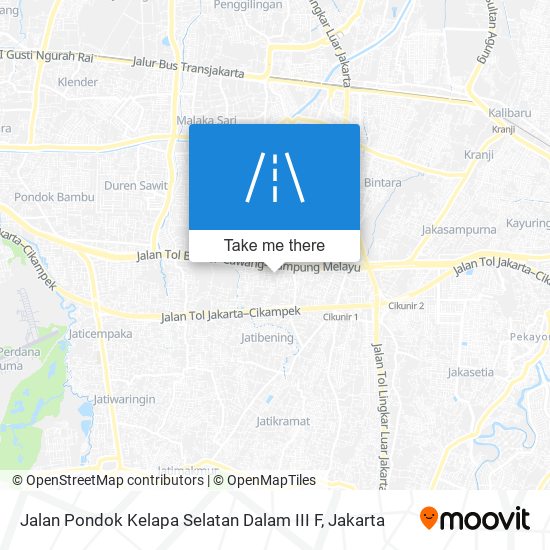 Jalan Pondok Kelapa Selatan Dalam III F map