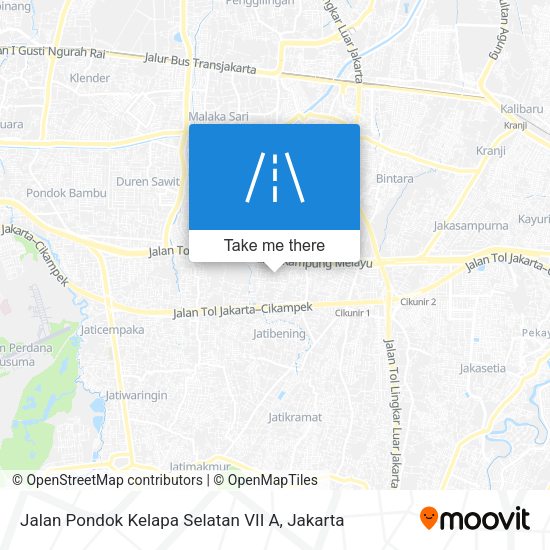 Jalan Pondok Kelapa Selatan VII A map